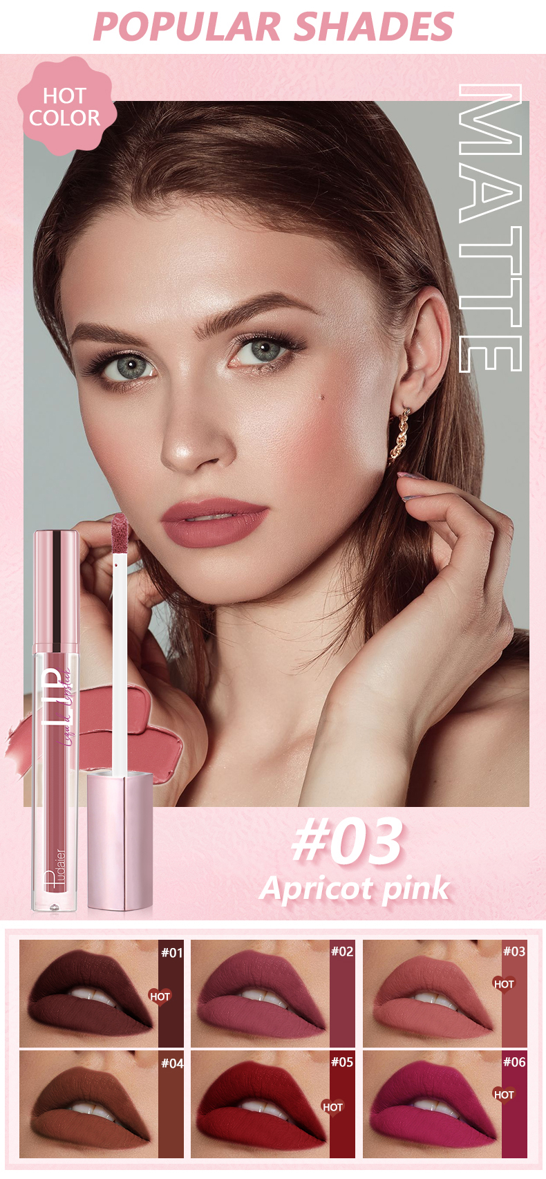 New 6pcs Full Set Liquid Matte Lipstick - Image 9